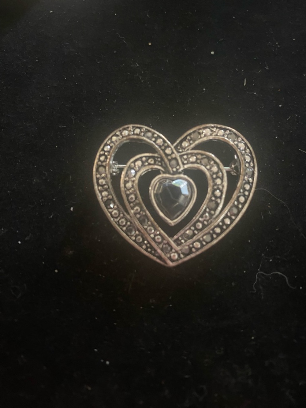 Silver Heart Crystal Brooch - Timeless Heartpin